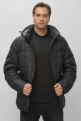 Оптом Куртка спортивная мужская с капюшоном черного цвета 62187Ch в Екатеринбурге, фото 15