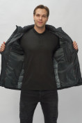 Оптом Куртка спортивная мужская с капюшоном черного цвета 62187Ch в Екатеринбурге, фото 16