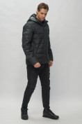 Оптом Куртка спортивная мужская с капюшоном черного цвета 62187Ch в Казани, фото 3