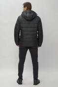 Оптом Куртка спортивная мужская с капюшоном черного цвета 62187Ch в Казани, фото 4