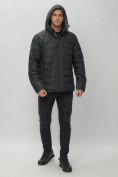 Оптом Куртка спортивная мужская с капюшоном черного цвета 62187Ch в Екатеринбурге, фото 5