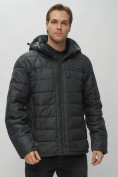 Оптом Куртка спортивная мужская с капюшоном черного цвета 62187Ch в Казани, фото 8