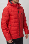 Оптом Куртка спортивная мужская с капюшоном красного цвета 62187Kr в Казани, фото 15
