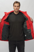 Оптом Куртка спортивная мужская с капюшоном красного цвета 62187Kr в Казани, фото 16