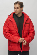 Оптом Куртка спортивная мужская с капюшоном красного цвета 62187Kr, фото 17