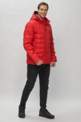 Оптом Куртка спортивная мужская с капюшоном красного цвета 62187Kr в Казани, фото 3