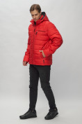 Оптом Куртка спортивная мужская с капюшоном красного цвета 62187Kr, фото 4