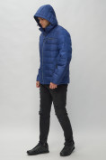 Оптом Куртка спортивная мужская с капюшоном синего цвета 62187S в Екатеринбурге, фото 7
