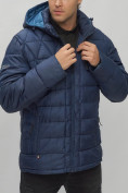 Оптом Куртка спортивная мужская с капюшоном темно-синего цвета 62187TS в Екатеринбурге, фото 12