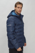 Оптом Куртка спортивная мужская с капюшоном темно-синего цвета 62187TS в Екатеринбурге, фото 13