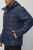 Оптом Куртка спортивная мужская с капюшоном темно-синего цвета 62187TS в Казани, фото 14