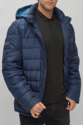 Оптом Куртка спортивная мужская с капюшоном темно-синего цвета 62187TS в Екатеринбурге, фото 19