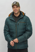 Оптом Куртка спортивная мужская с капюшоном темно-зеленого цвета 62187TZ в Екатеринбурге, фото 10