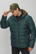 Оптом Куртка спортивная мужская с капюшоном темно-зеленого цвета 62187TZ в Казани, фото 11