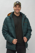 Оптом Куртка спортивная мужская с капюшоном темно-зеленого цвета 62187TZ в Екатеринбурге, фото 16