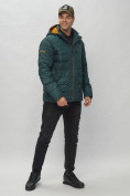 Оптом Куртка спортивная мужская с капюшоном темно-зеленого цвета 62187TZ в Казани, фото 3