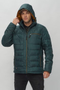 Оптом Куртка спортивная мужская с капюшоном темно-зеленого цвета 62187TZ в Казани, фото 7