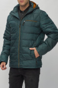 Оптом Куртка спортивная мужская с капюшоном темно-зеленого цвета 62187TZ в Казани, фото 9