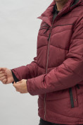 Оптом Куртка спортивная мужская с капюшоном бордового цвета 62188Bo в Екатеринбурге, фото 13
