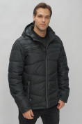 Оптом Куртка спортивная мужская с капюшоном черного цвета 62188Ch в Казани, фото 10