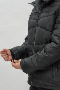 Оптом Куртка спортивная мужская с капюшоном черного цвета 62188Ch в Казани, фото 12