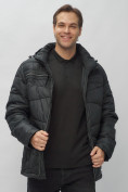 Оптом Куртка спортивная мужская с капюшоном черного цвета 62188Ch в Екатеринбурге, фото 15