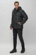 Оптом Куртка спортивная мужская с капюшоном черного цвета 62188Ch в Казани, фото 3