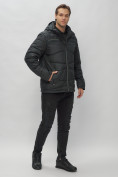 Оптом Куртка спортивная мужская с капюшоном черного цвета 62188Ch в Казани, фото 4