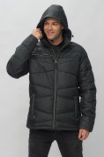 Оптом Куртка спортивная мужская с капюшоном черного цвета 62188Ch в Казани, фото 7