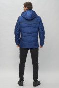 Оптом Куртка спортивная мужская с капюшоном синего цвета 62188S в Казани, фото 5