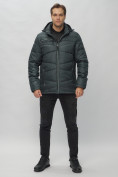 Оптом Куртка спортивная мужская с капюшоном темно-серого цвета 62188TC в Казани
