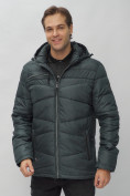 Оптом Куртка спортивная мужская с капюшоном темно-серого цвета 62188TC в Казани, фото 10
