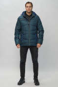 Оптом Куртка спортивная мужская с капюшоном темно-синего цвета 62188TS в Казани