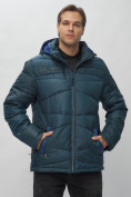 Оптом Куртка спортивная мужская с капюшоном темно-синего цвета 62188TS, фото 11