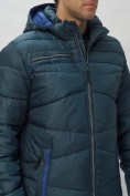 Оптом Куртка спортивная мужская с капюшоном темно-синего цвета 62188TS, фото 15
