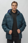 Оптом Куртка спортивная мужская с капюшоном темно-синего цвета 62188TS, фото 16