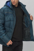 Оптом Куртка спортивная мужская с капюшоном темно-синего цвета 62188TS, фото 17