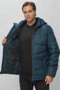 Оптом Куртка спортивная мужская с капюшоном темно-синего цвета 62188TS, фото 18