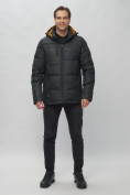Оптом Куртка спортивная мужская с капюшоном черного цвета 62190Ch в Казани