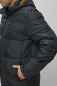 Оптом Куртка спортивная мужская с капюшоном черного цвета 62190Ch в Казани, фото 13