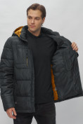 Оптом Куртка спортивная мужская с капюшоном черного цвета 62190Ch в Екатеринбурге, фото 15