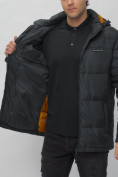 Оптом Куртка спортивная мужская с капюшоном черного цвета 62190Ch в Казани, фото 16