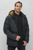 Оптом Куртка спортивная мужская с капюшоном черного цвета 62190Ch в Казани, фото 17