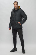 Оптом Куртка спортивная мужская с капюшоном черного цвета 62190Ch в Казани, фото 4