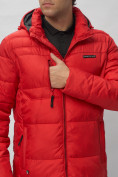 Оптом Куртка спортивная мужская с капюшоном красного цвета 62190Kr в Екатеринбурге, фото 13