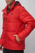 Оптом Куртка спортивная мужская с капюшоном красного цвета 62190Kr в Казани, фото 15