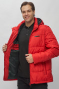 Оптом Куртка спортивная мужская с капюшоном красного цвета 62190Kr в Екатеринбурге, фото 16