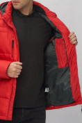 Оптом Куртка спортивная мужская с капюшоном красного цвета 62190Kr в Казани, фото 17