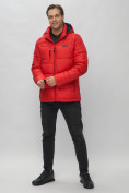 Оптом Куртка спортивная мужская с капюшоном красного цвета 62190Kr в Екатеринбурге, фото 2