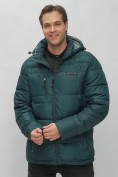 Оптом Куртка спортивная мужская с капюшоном темно-зеленого цвета 62190TZ в Казани, фото 12